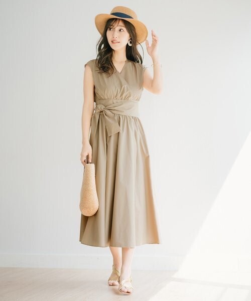 FEERICHELU ワンピース ロング丈 カシュクールデザイン