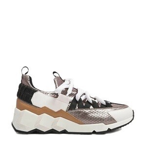 PIERRE HARDY TREK COMET SNEAKERS / SILVER-TAN