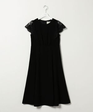 Ravissant Laviere 袖レースジョーゼットワンピース