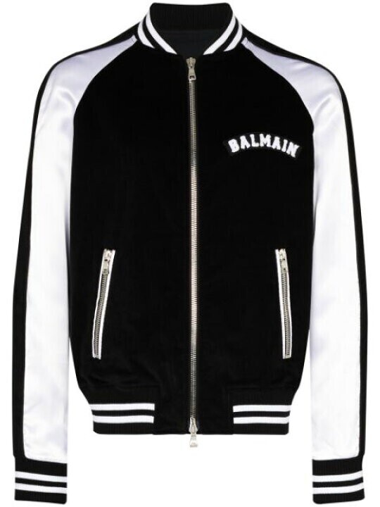 Balmain Balmain logo badge velvet bomber