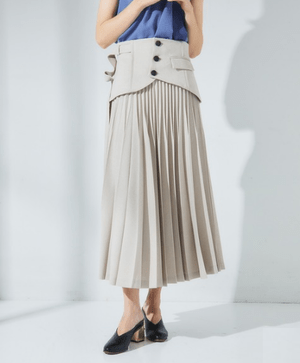UNITED TOKYO 麻調コルセットプリーツスカート