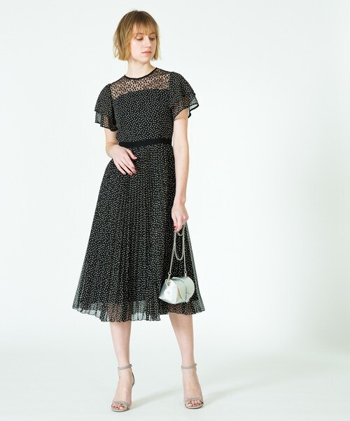 Loulou Willoughby フォンドットレースプリーツワンピース