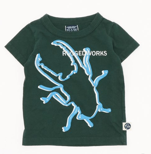 RUGGEDWORKS ﾎﾞｰｲｽﾞ昆虫ﾌﾟﾘﾝﾄ半袖Tｼｬﾂ