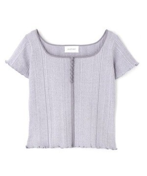 JILLSTUART ランダムリブフリルニット