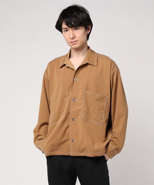 VIBGYOR ポリツイルD/Sステッチングシャツ