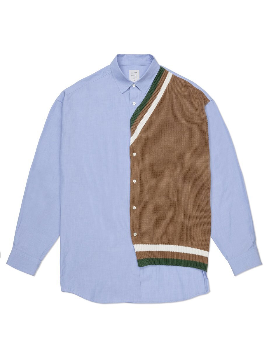 MISTERGENTLEMAN KNIT VEST MIX SHIRT