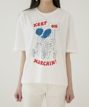 UNE MANSION MARCHINデザインプリントＴシャツ