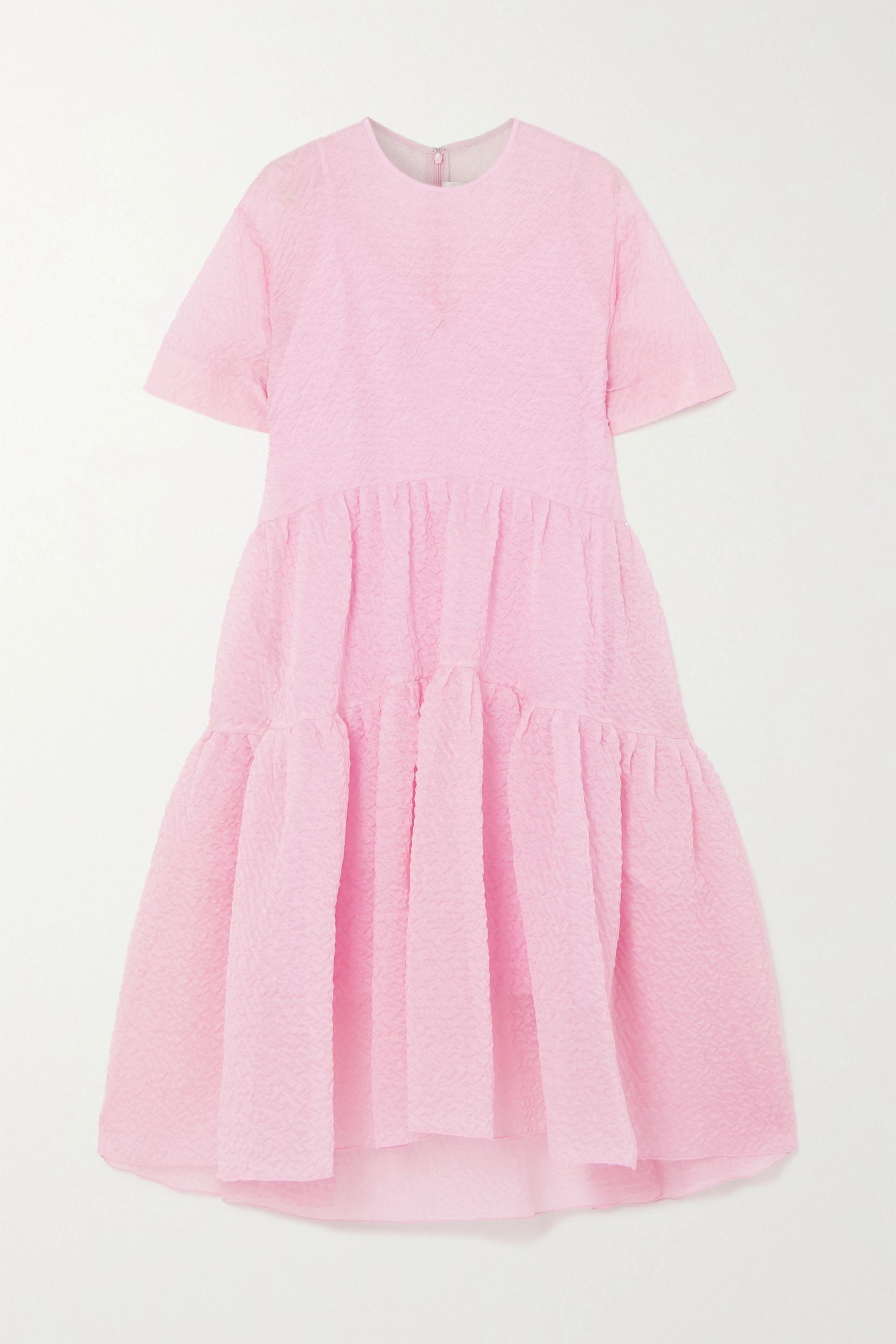 Victoria Victoria Beckham Asymmetric tiered cloqué midi dress