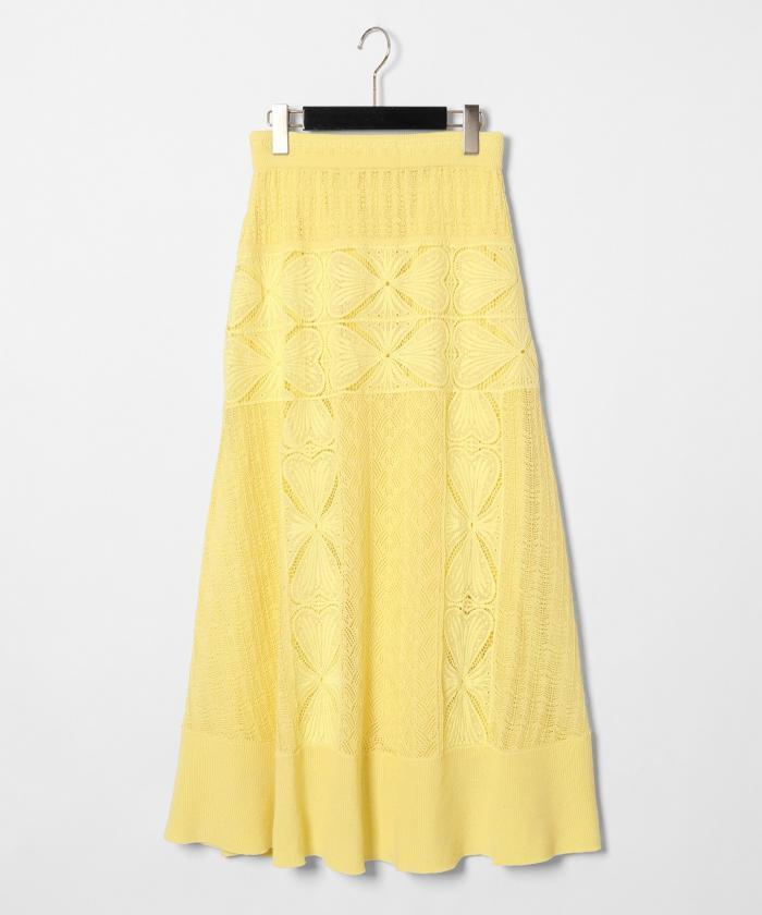 GRACE CONTINENTAL 透カシ編ニットスカート