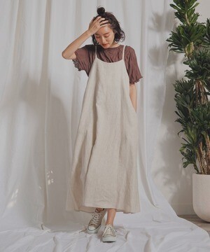 LADYMADE リネンロングキャミワンピース