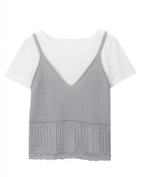 LILLIAN CARAT Tシャツ×ニットキャミセット
