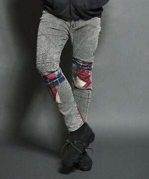 SEVESKIG EXTRA STRETCH SKINNY HARD REPAIR PANTS パンツ