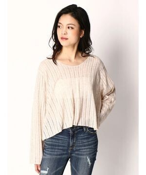DURAS 透かしストライプトップス