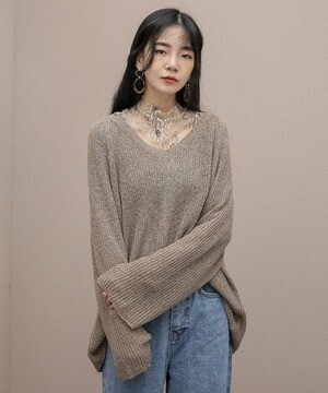 une maison Ⅴネックざっくりオーバーシルエットニット
