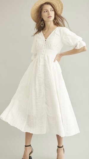 Estella.K Miracle wave long dress -WHT-