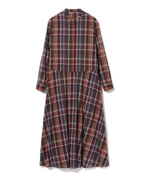 Demi-Luxe BEAMS チェック フレア シャツワンピース