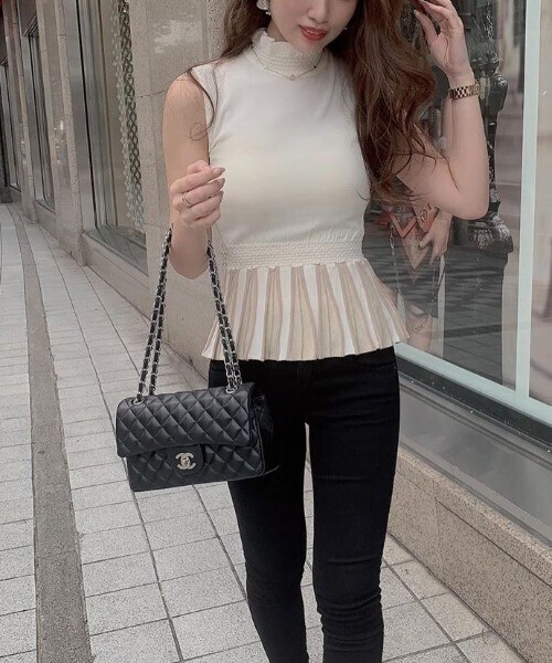 eimy istoire スイッチカラーノースリーブニット