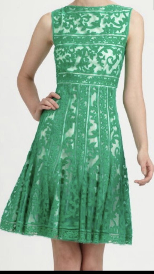 TADASHI SHOJI Fit-and-Flare Lace Cocktail Dress