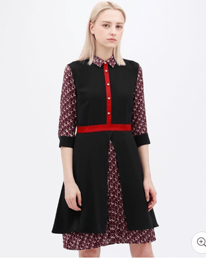 LOVELESS ジオメトリック シャツカラードレス