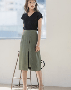 Andemiu ムジガラスリットスカート