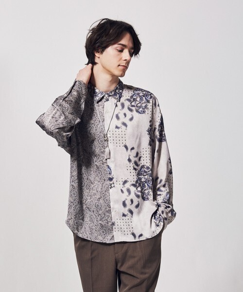 tk.TAKEO KIKUCHI マルチペイズリービッグシャツ
