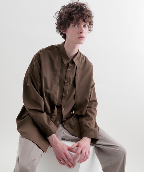 EMMA CLOTHES ヨークトレンチレイヤードワイドシャツ Long sleeve