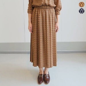 Fleur de lis アムンゼン生地チェーン柄プリーツスカート