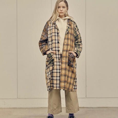 H.UNIT Shaggy check crazy raglan atelier coat