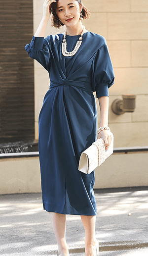 RUIRUE BOUTIQUE 2WayバルーンスリーブIラインワンピース