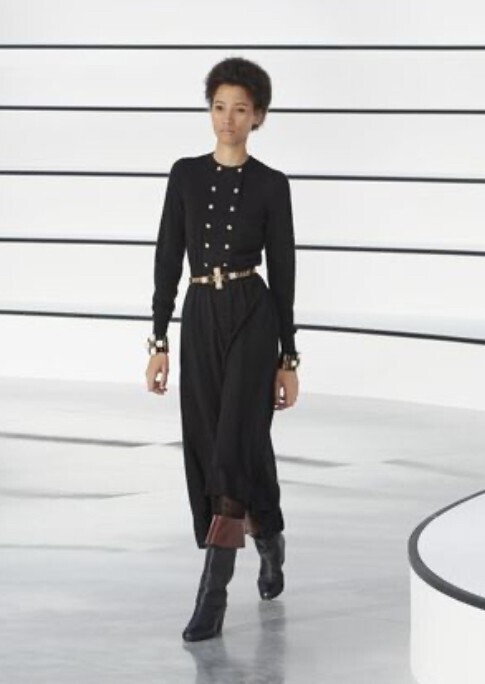 CHANEL ヴィスコースカシミアワンピース