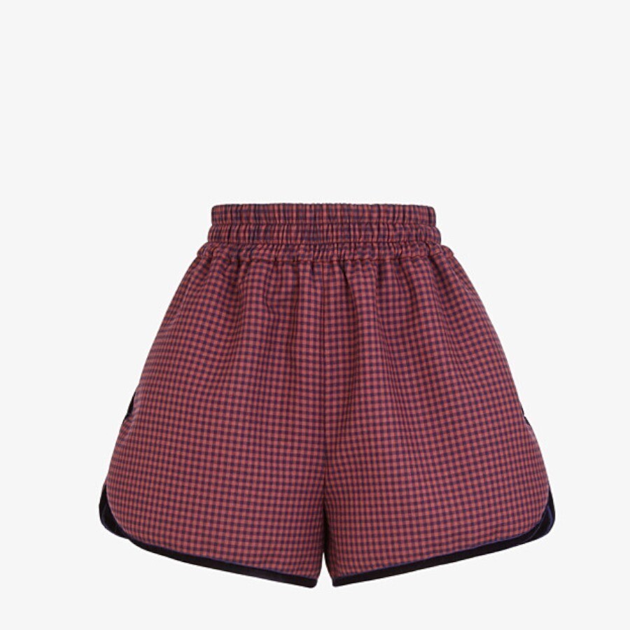 FENDI ヴィシー柄 サイドスリット ウール製ショーツ