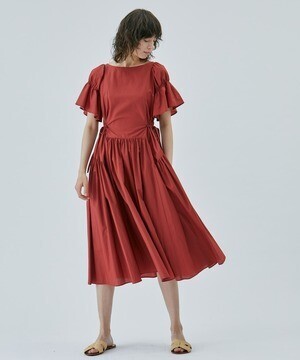 LANVIN en Bleu コットンギャザーワンピース
