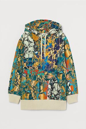 H&M ロングフーデッドトップス