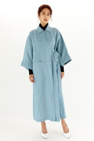 RELDI ASYMMETRY WRAP DRESS