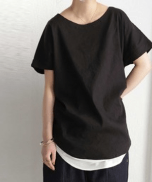 antiqua 今サラッと着たいのはリネン混のドルマントップス・pk-00536