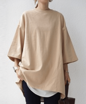 antiqua ゆるっとシルエットが好バランスを作る。リブTシャツ・za-00050w