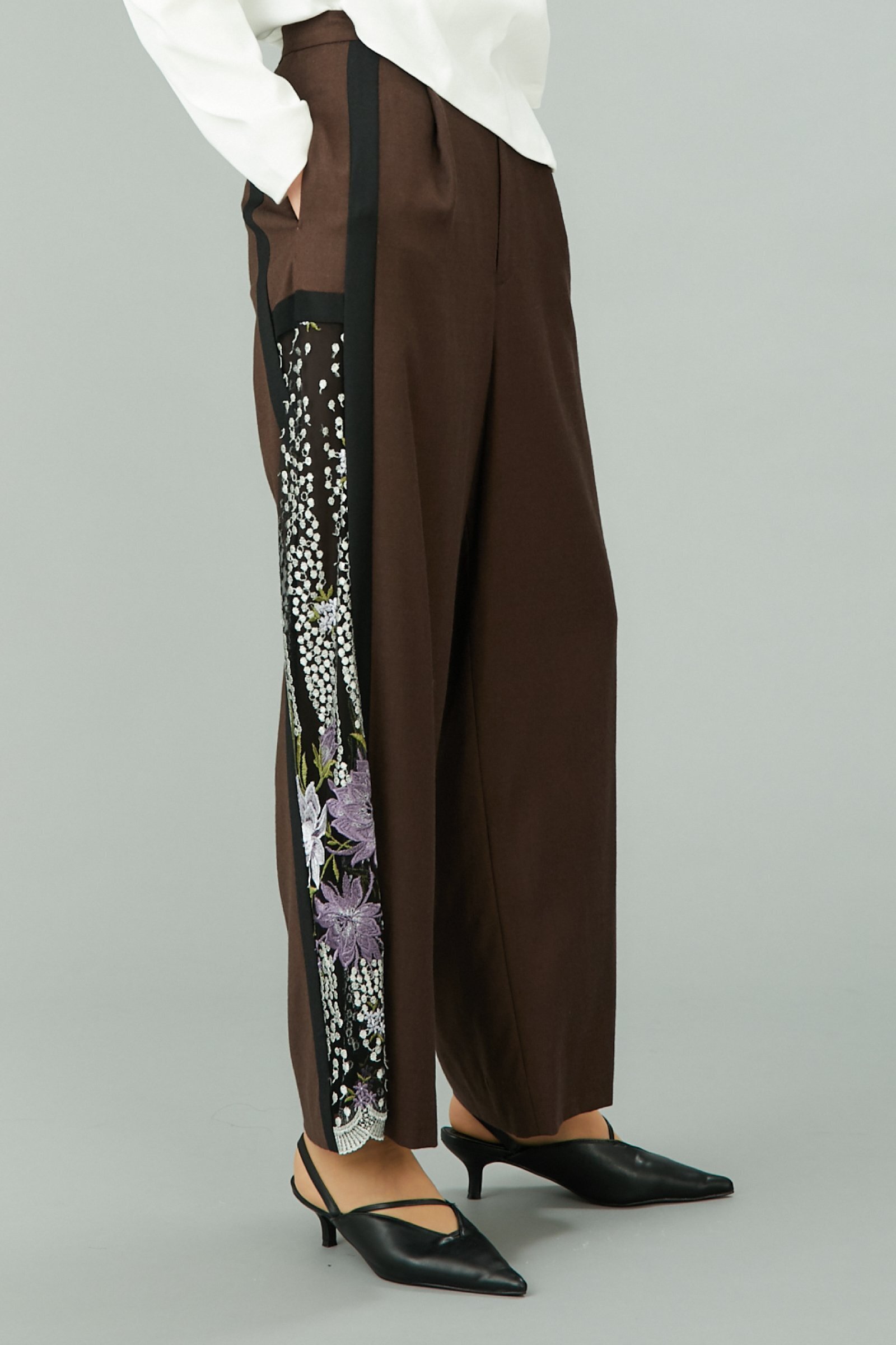 MURRAL framed flower trousers