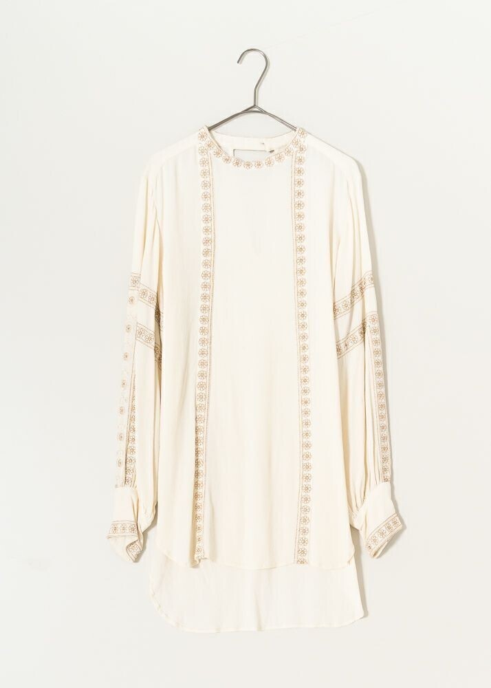 NE QUITTEZ PAS Moss Rayon Emb Long Top