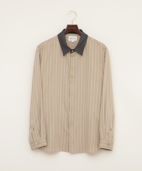 EMMA CLOTHES L/Sオーバーサイズクレリックシャツ 比翼仕立て