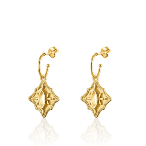 AGATHA PARIS ボヘミアンカルマ、ミニフープピアス、スクエア、ゴールド-Gold