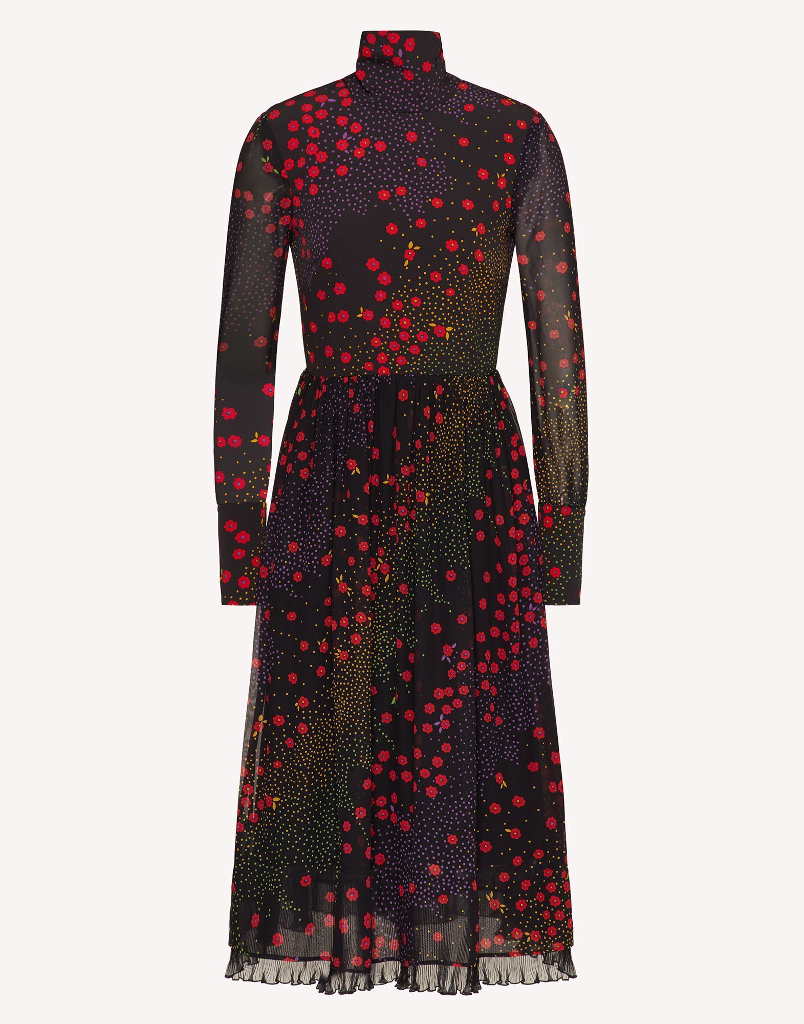RED VALENTINO シルクドレス フラワー＆ポルカドットプリント