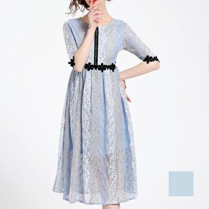 Wild lily ハーフ袖 グラデーション レース ワンピース