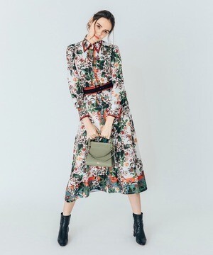 Loulou Willoughby ボタニカルフラワーシャツワンピース