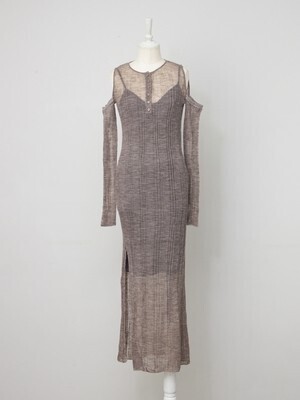 Rosarymoon Shear Knit Arm-cover Dress