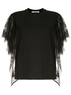 MSGM レーススリーブ Tシャツ