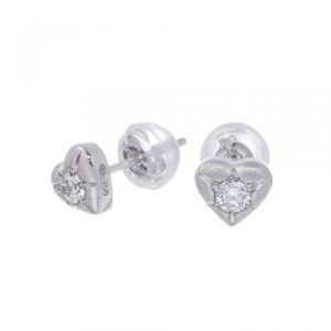 TERRA1012 Bright ラボグロウン ダイヤモンド 中石 0.1ct ハート ピアス K18WG