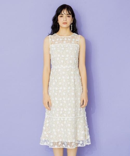 TOCCA 【TOCCA LAVENDER】Eyelash Embroidery ロングドレス