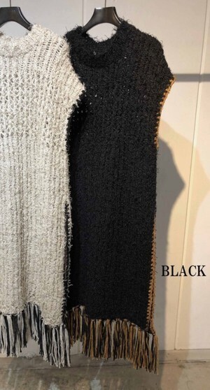EBONY Hand knit Long vest