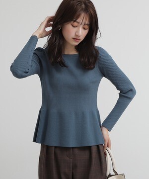 NATURAL BEAUTY BASIC コンパクトペプラムニット