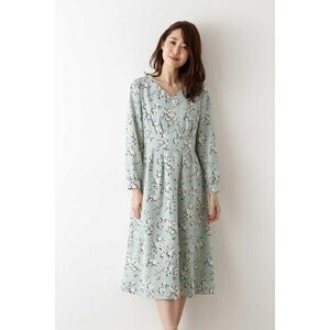 NATURAL BEAUTY BASIC [洗える]シャドーフラワープリントワンピース